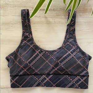 90’s Plaid Women's Sports Bra - Black and Pink